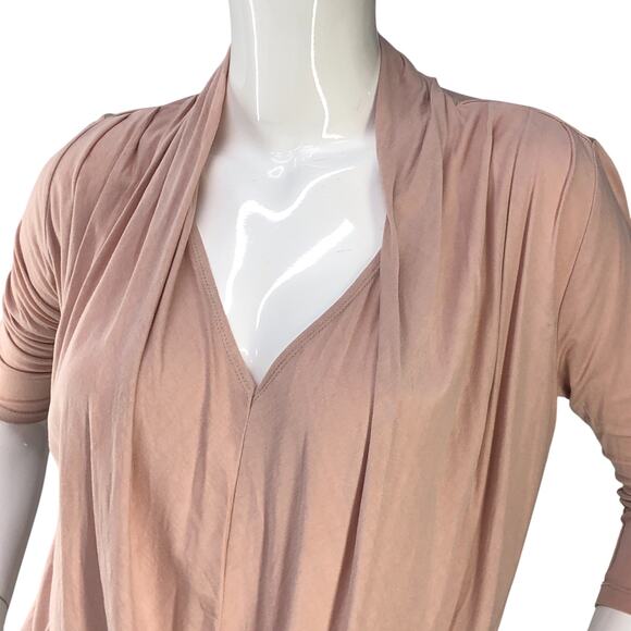 Red Saks Fifth Avenue Womens Size XS Top Cowl Drape Front Jersey Stretch - Picture 2 of 15